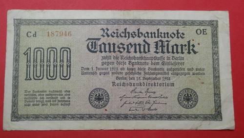 Reichsbanknote 1000 mark - reichsbanknote,