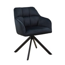 B-Ware SVITA SORA Esszimmerstuhl Drehstuhl Samt Schwarz 