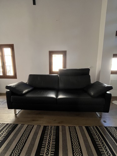 Schwarze designer ledercouch - schwarze,
