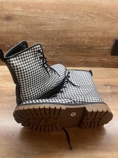 Docs Boots Stiefeletten Damen Gr. 42 leicht gefüttert schwarz weiß Pepita Karo 