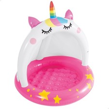 INTEX Caticorn Baby Pool – Aufblasbares Planschbecken mit Sonnenschutz - Wie neu