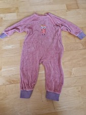 SANETTA Baby-Strampler rosa Nicki Gr. 86 mit Eule Schlafanzug Schlafoverall 