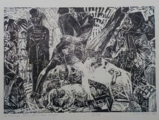 THEA KOWAR - Die Ostertage, Alexander Kluge. Holzschnitt signiert, 1986