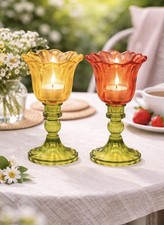 Windlicht Tulpe aus Glas