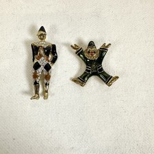 Vintage clown gold blue - vintage,