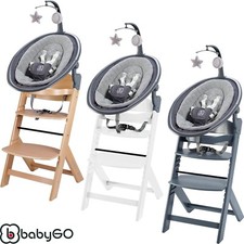 Treppenhochstuhl Hochstuhl Liegefunktion Aufsatz Baby Kinder Holz BabyGo