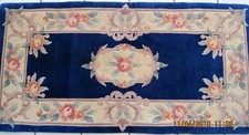 China Teppich 137 x 69 cm blau Wolle