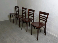 SET 4 BUGHOLZ STÜHLE FRANKFURTER KÜCHE VINTAGE BAUHAUS STIL HOLZ STUHL VINTAGE