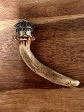 Geweih Fassung Silber 835 Charivari Anhänger alt Krickerl Kümmerer Horn