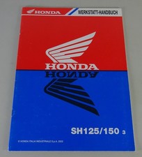 Werkstatthandbuch Honda Nachtrag SH 125 / 150 Stand 2002