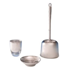  3tlg Set Bad Accessoires WC Bürste Mundspülbecher Seifenschale  B-Ware