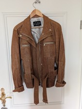 Damen Lederjacke Echtleder Cristian IT 48 (DE 42) Cognac Vintage Made in Italy