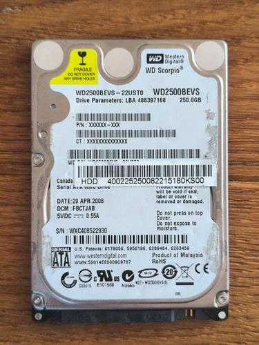 Western digital scorpio 250gb - western,