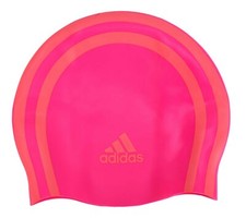 adidas Kinder Silikon Badekappe Schwimmmütze Poolmütze Rosa Kopfbedeckung Str...
