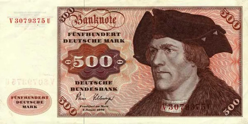Aufkleber 500 mark schein - aufkleber, d-mark