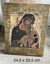 Ikone Holzbild Holzikone Madonna Maria Jesuskind Bild Heiligenbild Marienbild 