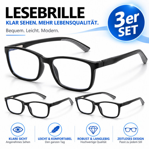 3er set lesebrille herren - lesebrille,,