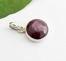 Sternrubin Anhänger gefasst in 925 Silber Schmuck Edelstein Rot Stern Rubin Edel