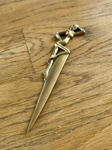 Vintage brieföffner messing - brieföffner,