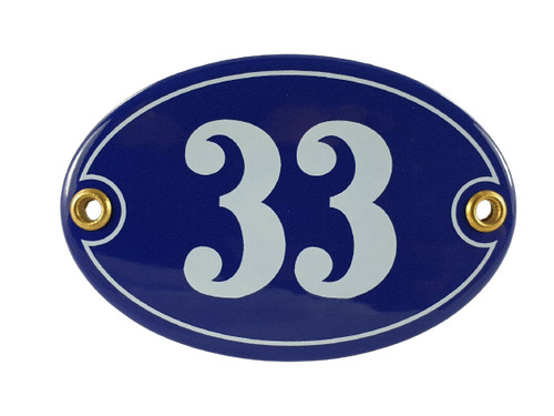 Emaille hausnummer oval 33 - emaille,