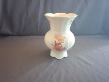 Elfenbein porzellan Vase um 1930 Bavaria Porzellan Blumen Relief