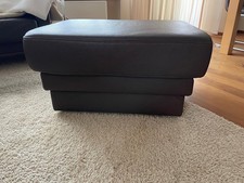 Dunkelbrauner Lederhocker