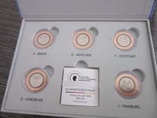5 x 10-Euro-Gedenkmünzen