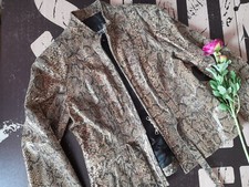 297.-NEU! MAURITIUS feminine LUXUS Jacke Leder Animal Schlangen- Druck- Print 40
