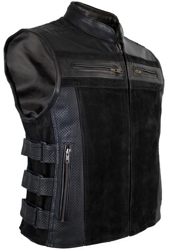 Herren lederweste bikerweste - herren,