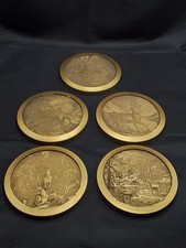 Seltene Untersetzer Glasuntersetzer Getränkeuntersetzer mit Jagdmotiven Gold