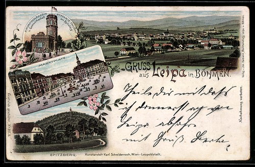 Lithographie leipa böhmen - lithographie,