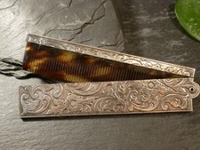 Hübscher 900 Silber Kamm Klappkamm Taschenkamm Floral Blüten Jugendstil Art Deco