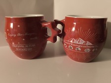 2 Schöne Rote Tassen Set Feuerzangenbowle Porzellan Gebraucht