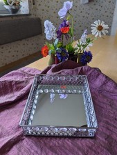 Verspiegeltes Tablett verziertes Dekotablett für Parfüm, Schmuck, Deko