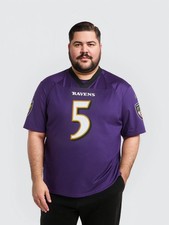 NFL Jersey Ravens Baltimore Flacco No. 5 XL Lila Reebok Football Trikot 
