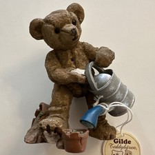 Gilde Teddybären Handwerk Gärtner Gießkanne Bären Handarbeit gemalt Sammler 