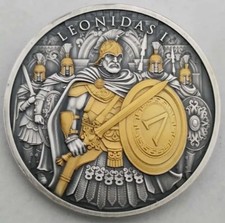 Leonidas Warriors 1 oz Silber Antik gilded Legendäre Krieger