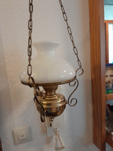 Hängelampe messing glas weiß - messing,