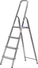 Elkop Haushaltsleiter 4 Stufen Aluminium Stehleiter Klappleiter klappbar
