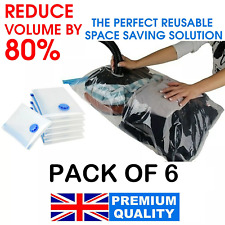 6x Starke Vakuum Aufbewahrungsbeutel Platzsparend, Großer Organizer für Kleidung & Bettwäsche