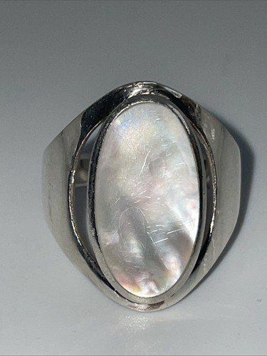 925 silber ring mit perlmutt - 925,