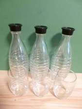 Soda Stream  3 x  Glasflasche + 3 Trinkgläser Glas