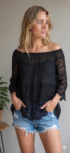 Bluse spitzenbluse tunika boho - bluse,