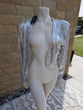 YYPBI Silber Pailletten Bolero