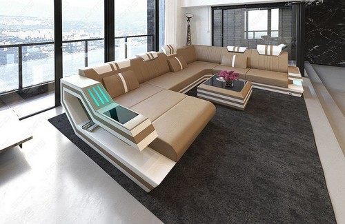 Couch leder wohnlandschaft - couch,