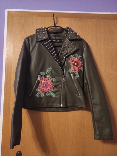 Kunstleder jacke mit nieten - kunstleder,