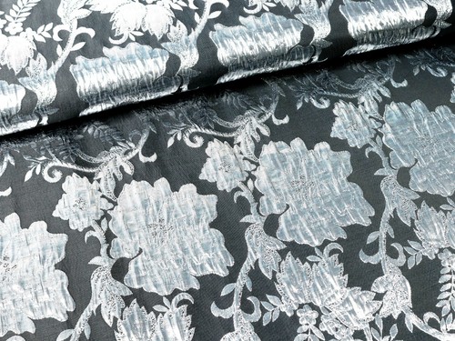 Lurex jacquard stoff blüten - stoff,