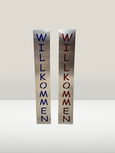 Willkommensschild edelstahl - willkommensschild,