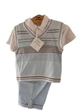 Emile & Rose 4 teiliges Set Hellblau Weiß Für Jungs Gr. 68 Neu UvP €129,29 