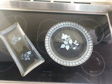 2 Glasplatte Kuchenplatte Servierplatte Vintage Heye Glas 50er 60er 